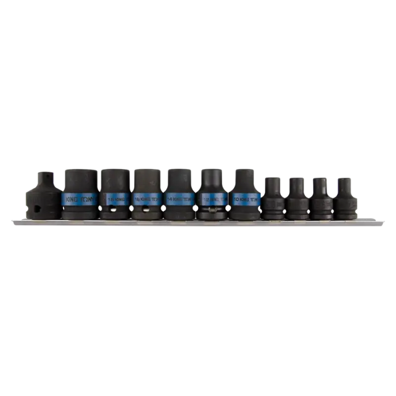 Nouveauté Jeu De 10 Douilles Torx E À Choc + Accessoires En Rail E5 À E20 King Tony – 7411PP