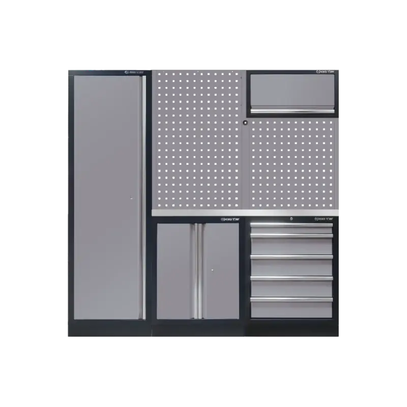Meilleure Vente Mobilier d‘atelier 3 Éléments – Gris Plan De Travail Inox King Tony – 87D11AKGLS