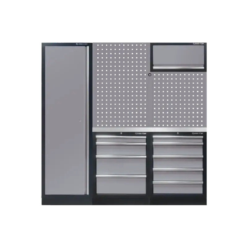 Nouvel Arrivage Mobilier D‘Atelier 3 Éléments – Gris Plan De Travail Inox King Tony – 87D11AKGRS