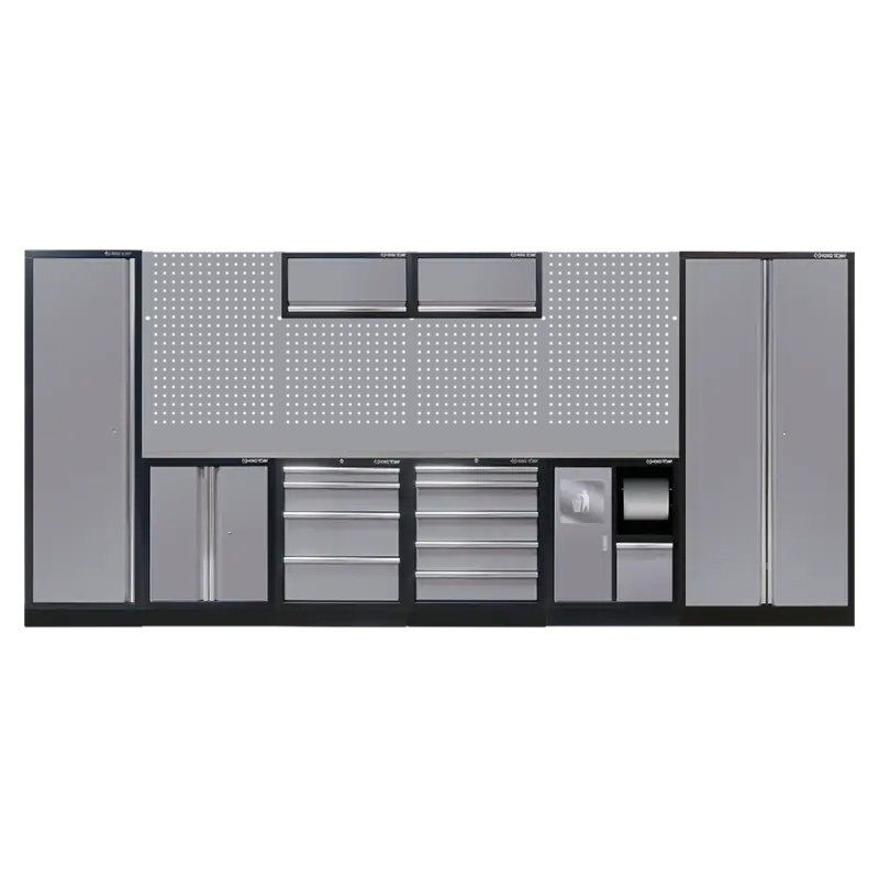 Nouvel Arrivage Mobilier D‘Atelier 6 Éléments – Gris Inox King Tony – 87D11AKGUS