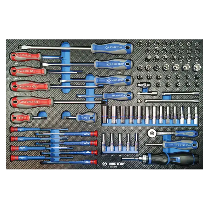 Dernier Modèle Module Mousse + Pp 93 Pièces 1/4" 4-14Mm King Tony - 92593MRE