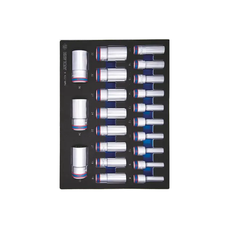 Achat Immédiat Module Mousse + Pp 21 Pièces Douilles Longues 1/2&Prime; 12Pans King Tony – 94221MRV