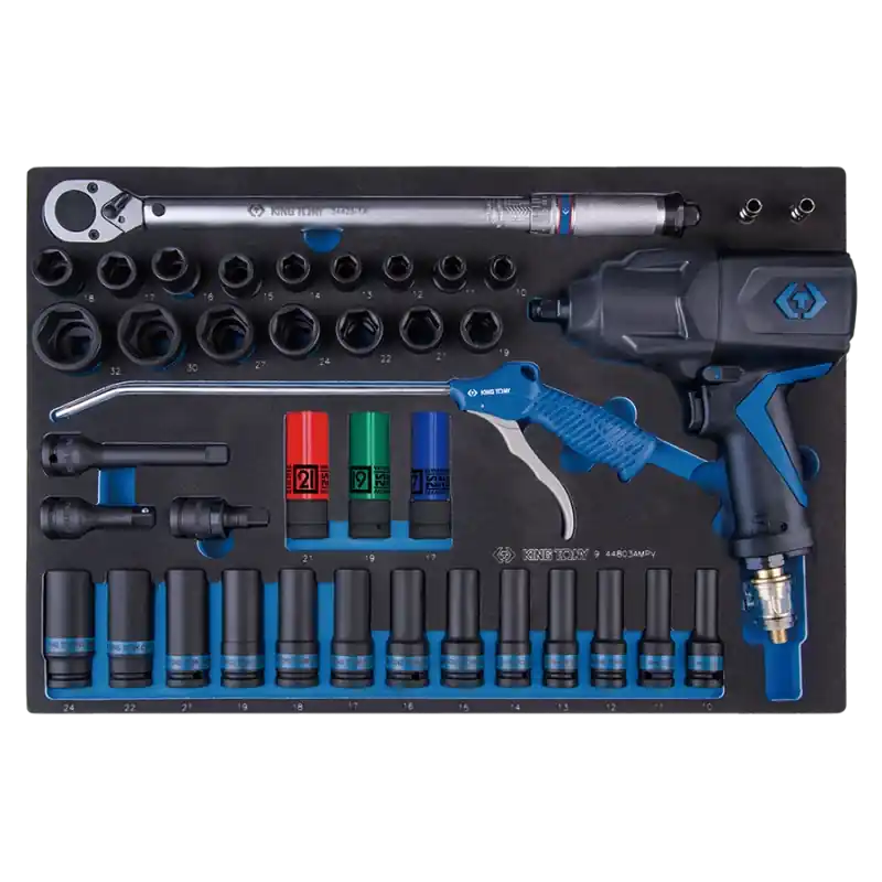 Produit De Marque Module Mousse Clé À Chocs 1/2" + Accessoires - 41 Pièces King Tony - 944803MPV