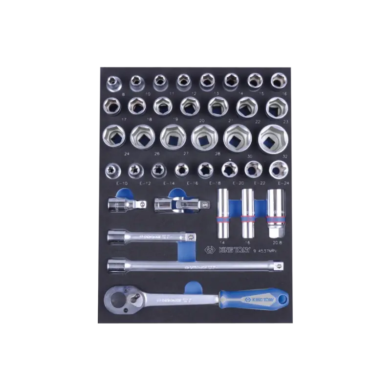Quantité Limitée Module Mousse + Pp 37 Pièces Douilles 1/2" Et Accessoires King Tony - 94537MRV