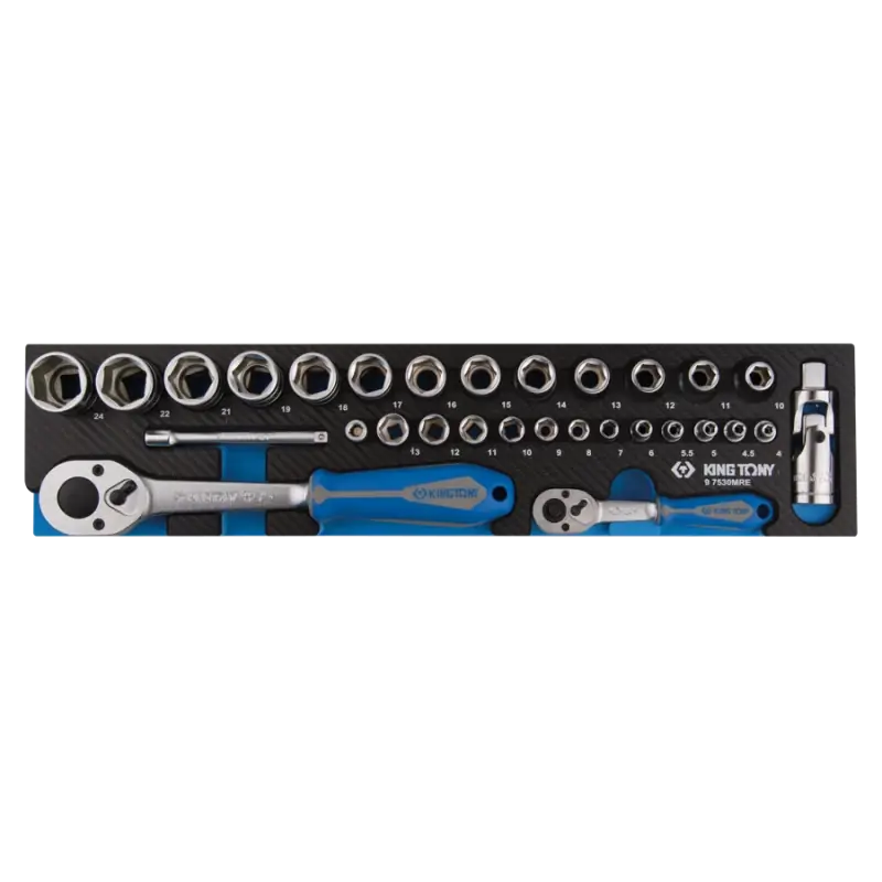 Offre Spéciale Module Mousse + Pp 30 Pièces Douilles 1/4 & 1/2" Et Accessoires King Tony - 97530MRE