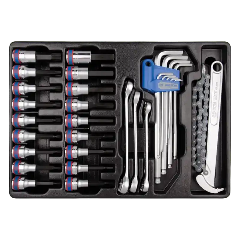 Prix Promo Module ABS 31 Pcs Douilles 1/2" Torx-Allen-Clés Mâles Et À Tuyauter King Tony - 990131MR