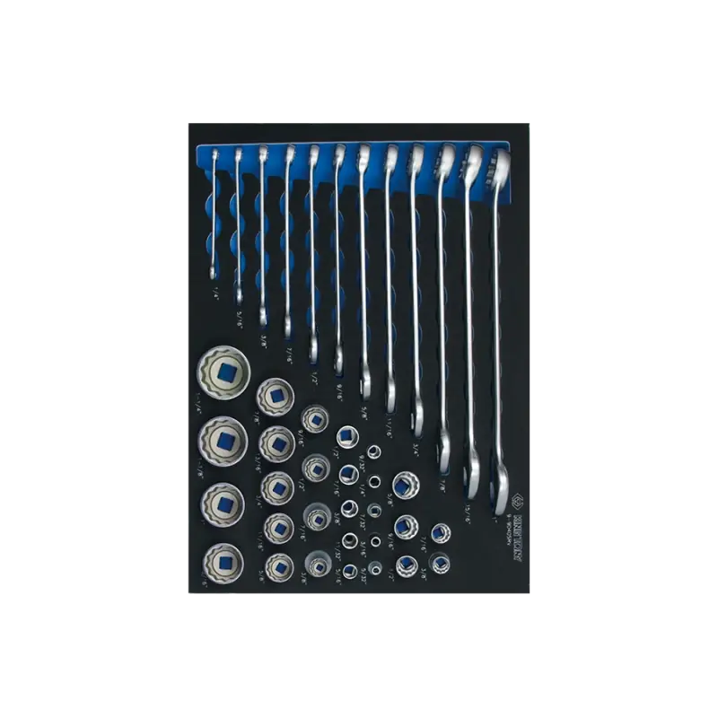 Module Mousse + Pp Douilles Et Clés Mixtes En Pouces 1/2"+1/4" 40 Pcs King Tony - 99040SRV Meilleur Prix