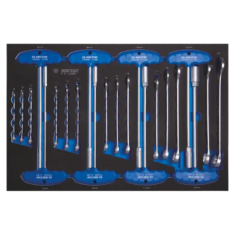 Vente Directe Module Mousse + Pp Clés Mixtes Et Clés En T 22 Pièces King Tony – 991122MRV