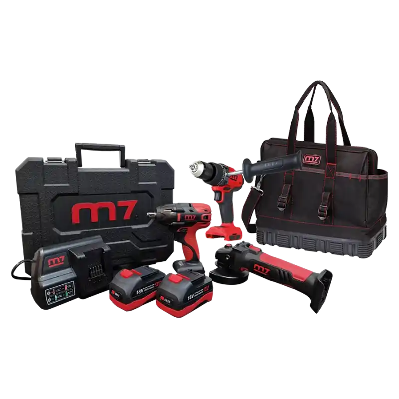 Pack Électroportatif Clé à Chocs 1/2", Perceuse Visseuse et Meuleuse d’angle M7 - M7PACKV7 Prix Choc