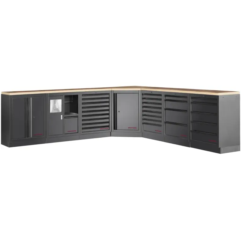 Mobilier d‘Atelier d‘Angle Bas 7 éléments COMBI MOBILIO Black KRAFTWERK - 3964M-BLK Nouveauté