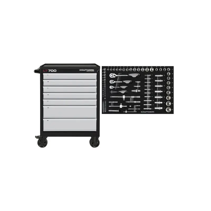 Soldes Servante d‘atelier LT700 7 tiroirs, 87 pièces KRAFTWERK - 102.107.215