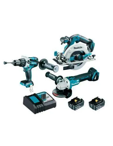 Pack 3 machines 18V 5AH (DHP481 + DGA506 + DHS680) DLX3095PTJ - Makita Meilleur Prix