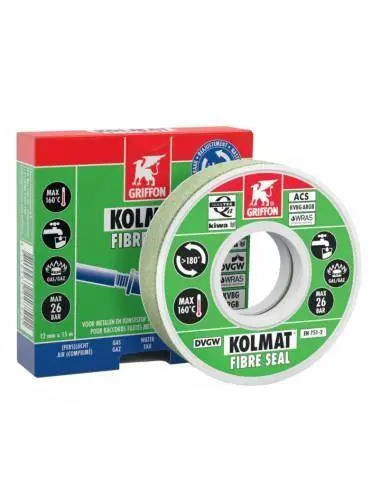 Ruban d‘étanchéité raccords filetés Kolmat Fibre Seal 12x15mm 6300531 – Griffon Offre Exclusive