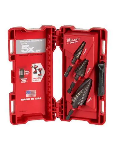 Coffret de 3 forets étagés SHOCKWAVE 48899266 – Milwaukee Promotion