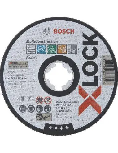 Disque à tronçonner X-LOCK Multi Construction 125x1,6x22,23 mm 2608619270 - Bosch Prix Choc