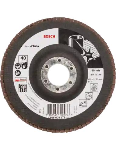 Plateau à lamelles 125mm G40 X581 Best for Inox 2608608276 - Bosch Offre Du Jour