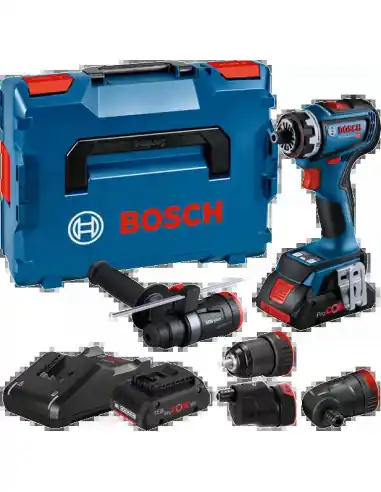 Nouveauté Perceuse visseuse GSR 18V-90 FC 4Ah ProCORE + 4 adaptateurs FlexiClick L-Boxx 06019K6200 - Bosch