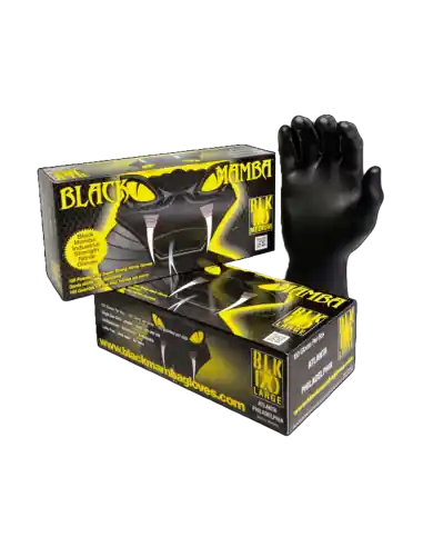 Gants Nitrile Noir Epais Black Mamba (boite de 100) Certifié
