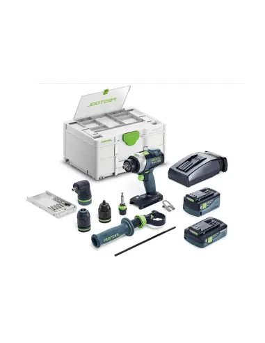 Perceuse-visseuse à percussion sans fil QUADRIVE TPC 18/4 5,0/4,0 I-Set/XL 577622 - Festool Offre Du Jour