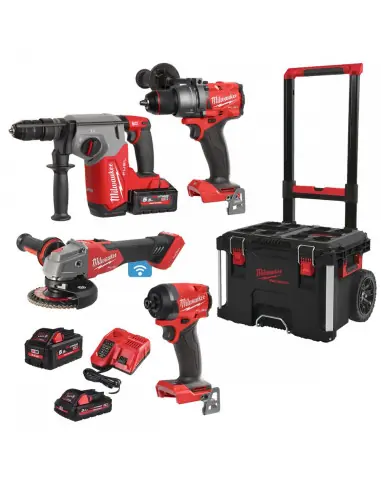 Commander Vite Pack de 4 outils 18 V M18 FPP4AE-533P + Trolley Packout 4933493334 - Milwaukee