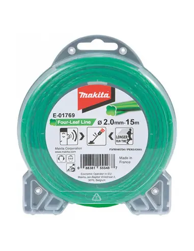 Prix Choc Fil nylon hélicoïdal Ø 2mm X 15 m pour débroussailleuse à batterie E-01769 - Makita