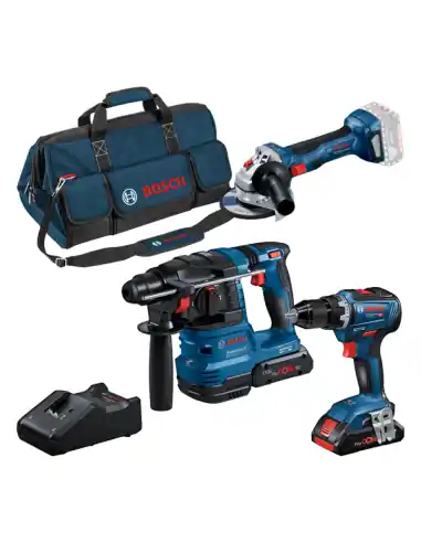 Bon Marché Pack 3 outils GSR18V-55 + GBH18V-22 + GWS 18V-7 0615A50035 - Bosch