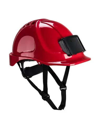 Populaire Casque de chantier Endurance rouge avec porte-badge PB55RER - Portwest
