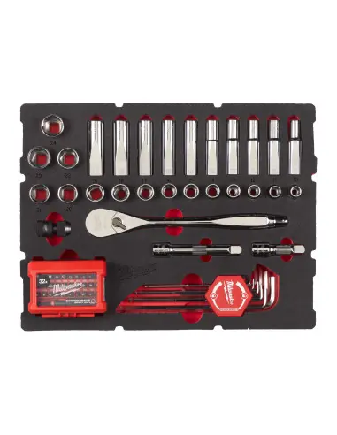 Module mousse Packout Douilles 1/2 et embouts 70 pièces 4932480716 - Milwaukee Dernière Chance