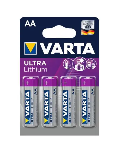 4 Piles Lithum AA LR6 Varta Ultra Lithium Varta Commander Vite