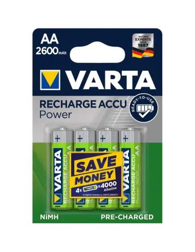 Offre Limitée 4 Piles Rechargeables AA / HR6 2600mAh Varta Accu Pro Varta