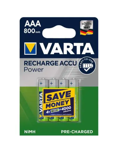 4 Piles Rechargeables AAA / HR03 800mAh Varta Accu Varta Dernier Modèle