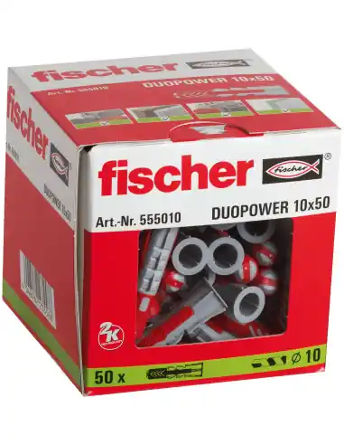 Cheville bi-matière DuoPower 10 x 50 sans vis (x50) 555010 – Fischer Populaire