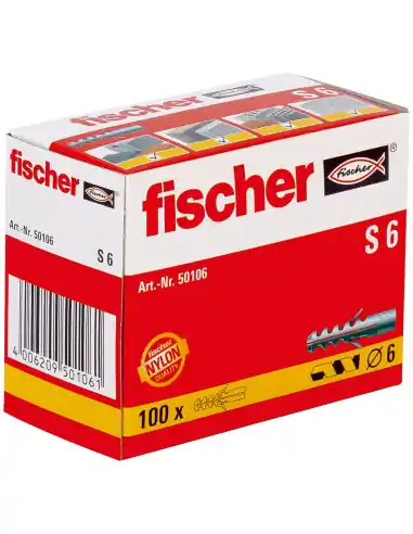 Cheville à expansion S 6 (x 100) 050106 – Fischer Produit De Marque