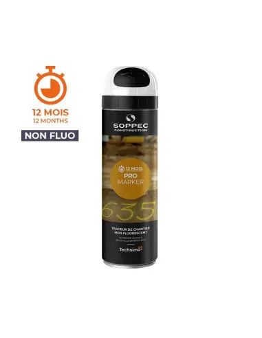 Bombe peinture chantier PROMARKER Blanc (500 ml) 141500 – Soppec Vente Directe