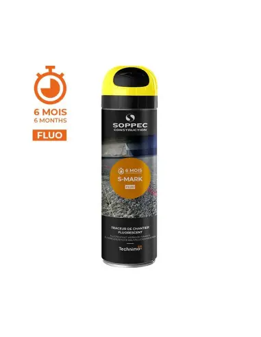 Traceur de chantier fluorescent S MARK Jaune (500 ml) 141917 – Soppec Nouvelle Collection