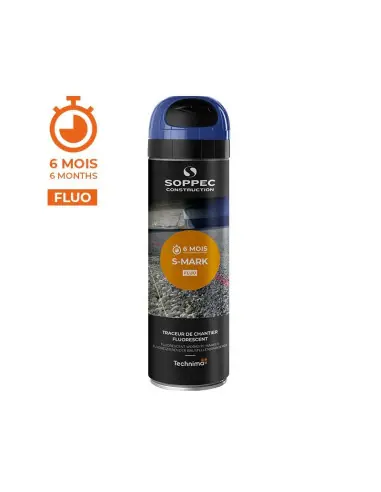 Traceur de chantier fluorescent S MARK Bleu (500 ml) 141919 – Soppec Must-Have