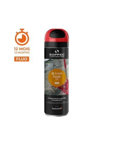 Traceur de chantier FLUO TP Rouge (500 ml) 141513 – Soppec Prix Promo