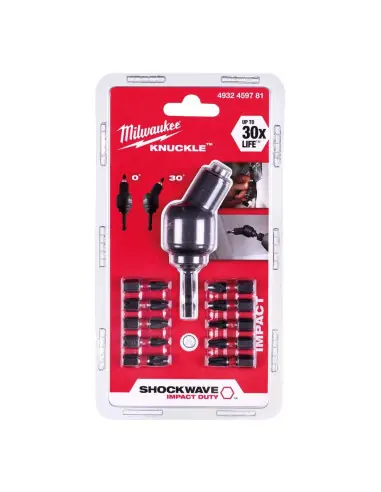Renvoi d‘angle cardan + 10 embouts à chocs 4932459781 - Milwaukee Paiement Sécurisé