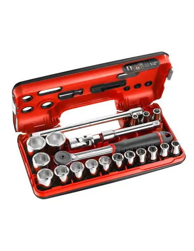 Offre Du Jour Coffret douilles 1/2" 6 pans métriques - 21 pièces - S.161B S.161DBOX1PB - Facom