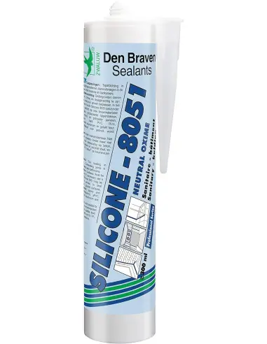 Mastic silicone neutre bâtiment et sanitaire Blanc 8051 (300 ml) 30623546 – Den Braven Dernière Chance