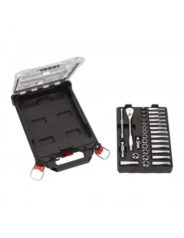 Pas Cher Coffret 32 pièces organiseur slim compact clés et douilles à cliquet ⅜″ PACKOUT 4932478813 - Milwaukee