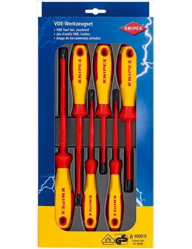 Jeu de 6 tournevis isolés 1000V 00 20 12 V01 – KNIPEX Prix Choc