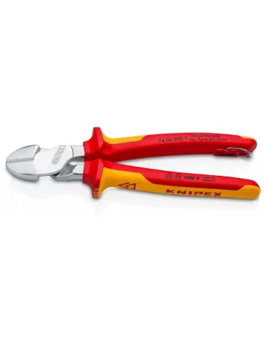 Pince coupante de côté à forte démultiplication 200 mm isolé 1000V 74 06 200 T - Knipex Satisfait Ou Remboursé