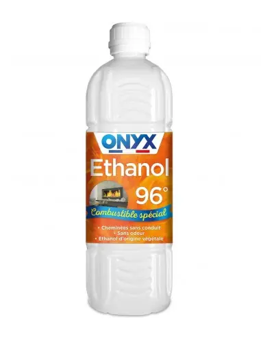 Vente Directe Éthanol 96% Combustible Cheminée Sans Conduit (1 litre) A55050106 – Onyx