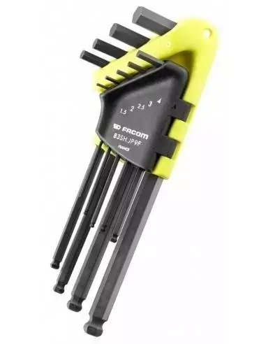 Jeu de 9 clés mâles coudées 6 pans en étui - FLUO - 83SH.JP9F - Facom Commande En Gros
