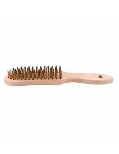 12 brosses métalliques à main avec manche bois 4 rangs – Fils laitonnés – 10311002 – Sidamo Nouveauté
