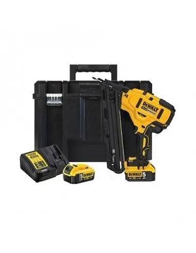 Cloueur de finition 15Ga XR 18V 5Ah Li-ion Brushless - 2 batteries - coffret TSTAK - DCN650P2 - Dewalt Prix Réduit