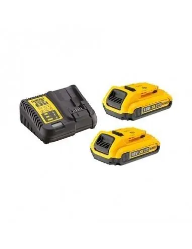Pack 2 batteries XR 18V 2Ah Li-Ion + chargeur - DCB115D2 - Dewalt Expédié Aujourd'hui