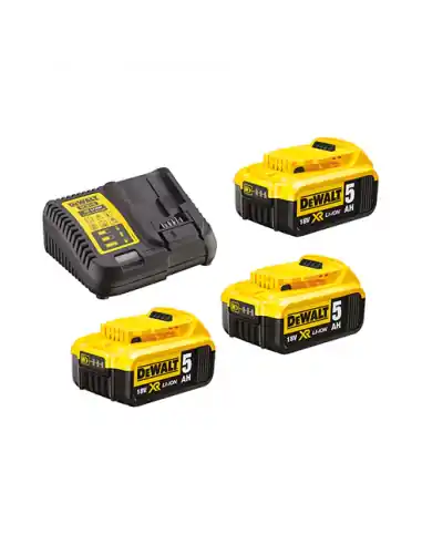 Pack 3 batteries XR 18V 5Ah Li-Ion + chargeur - DCB115P3 - Dewalt Petit Prix