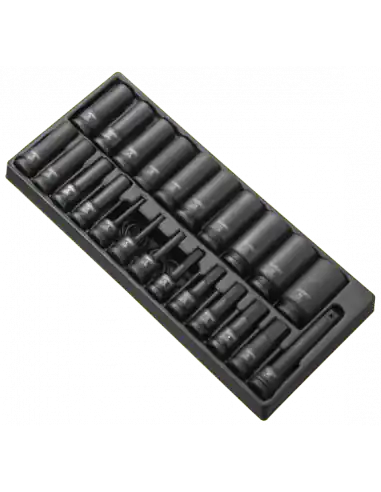 Promotion Module de douilles longues impact 1/2" - 25 pièces E041644 - Expert By Facom